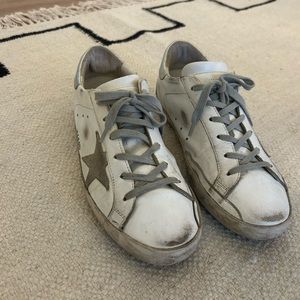 Golden Goose Superstar Mixed Leather Sneakers (Silver)